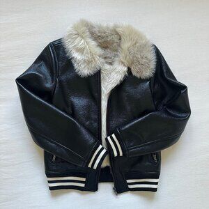 Mother Faux Fur & Vegan Leather Moto Jacket - Size S